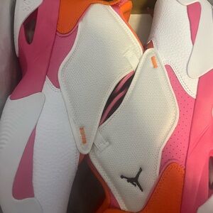 Jordan Vibrant Pink and White Athletic Shoes